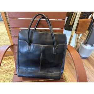 Cole Haan Black Large Tall Leather Tote / Briefcae